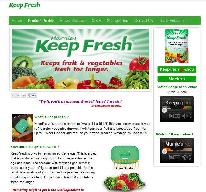 IMAGE KeepFresh Website